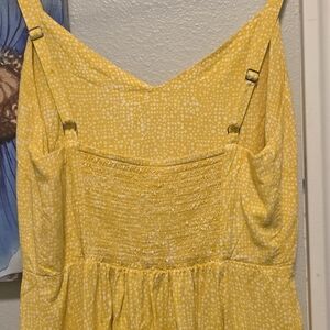 GAP Yellow Polka Dot Midi Dress